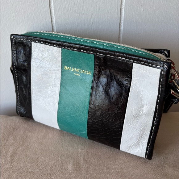 Vintage Balenciaga Black/White/Green Crossbody Bag - Picture 5 of 11